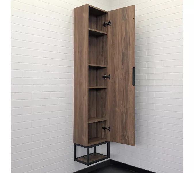 Шкаф-колонна Comforty Порто-35 дуб темно-коричневый, Выбрать цвет: Дуб темно-коричневый, изображение 2