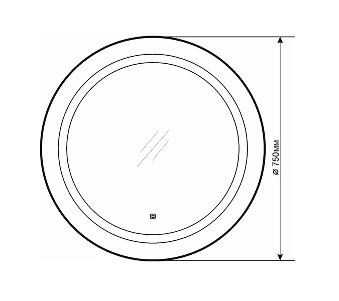 Зеркало Comforty Круг  LED-подсветка, бесконтактный сенсор, Выбрать размер: 75, изображение 2