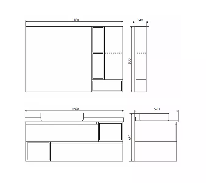 Тумба-умывальник Comforty Прага-120 дуб белый с графитовой столешницей с раковиной, Внешний вид: раковина Comforty T-Y9378, изображение 8