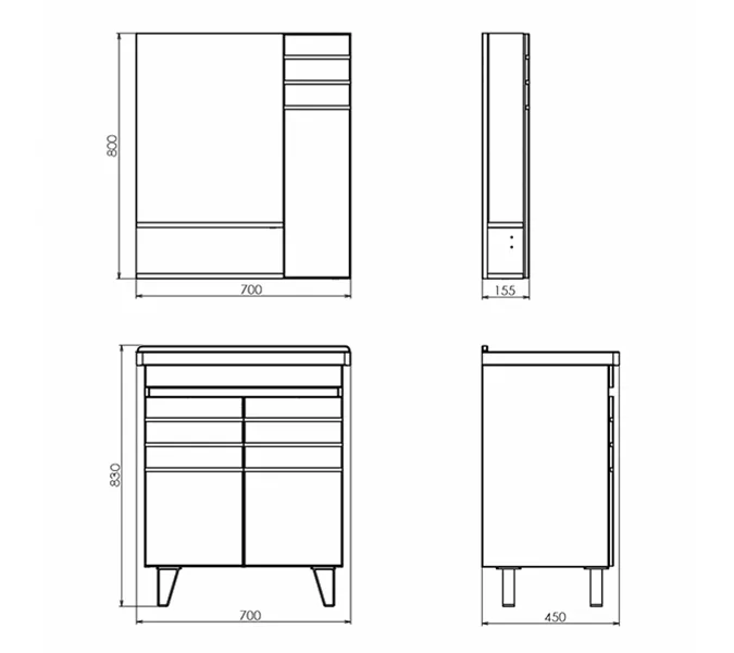 Тумба-умывальник Comforty Нарва-70-2 белый матовый с раковиной Como 70, изображение 7