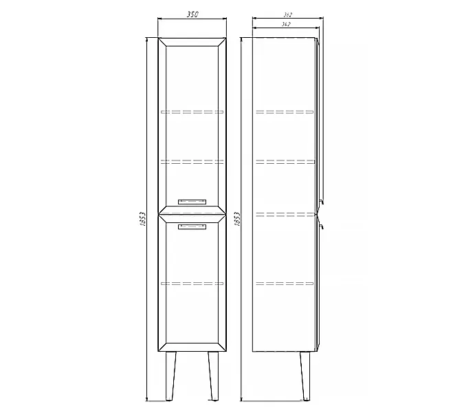 Шкаф-колонна Comforty Империя-35 белый глянец, изображение 5