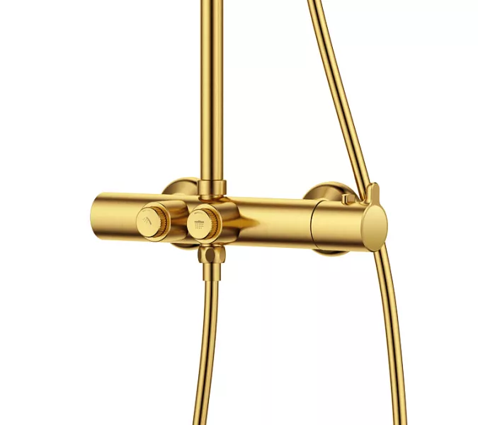 Душевая стойка CEZARES ECO-CD-T-BORO термостат, Выбрать цвет: Золото, изображение 2