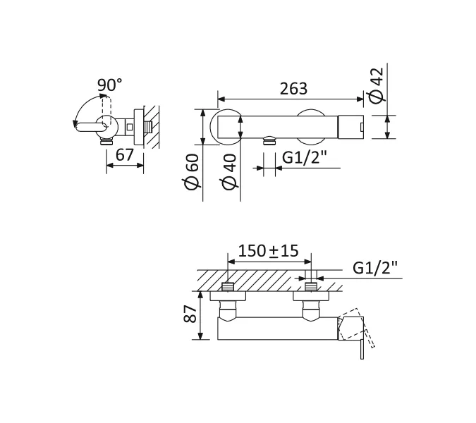 Смеситель для душа CEZARES LEAF-D-BIO, изображение 5