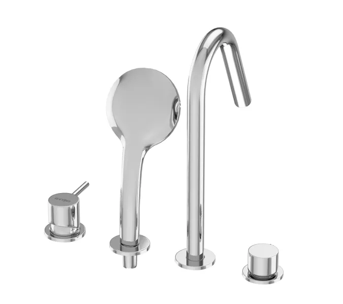 Смеситель на борт ванны CEZARES LEAF-BVDM4-L-01, Выбрать цвет: Хром, изображение 6