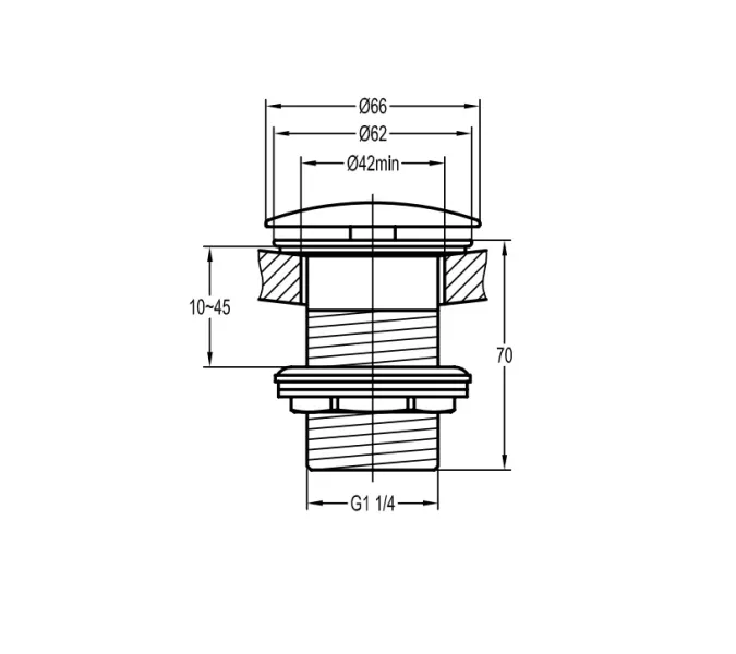 Донный клапан CEZARES ECO-SC-BORO, изображение 3