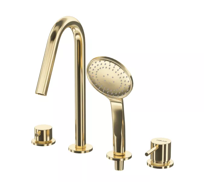 Смеситель на борт ванны CEZARES LEAF-BVDM4-L-SR, Выбрать цвет: Золото