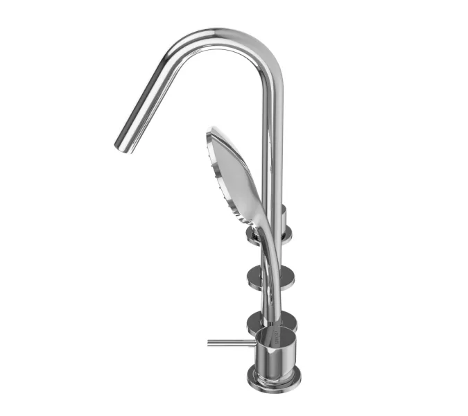 Смеситель на борт ванны CEZARES LEAF-BVDM4-L-01, Выбрать цвет: Хром, изображение 4