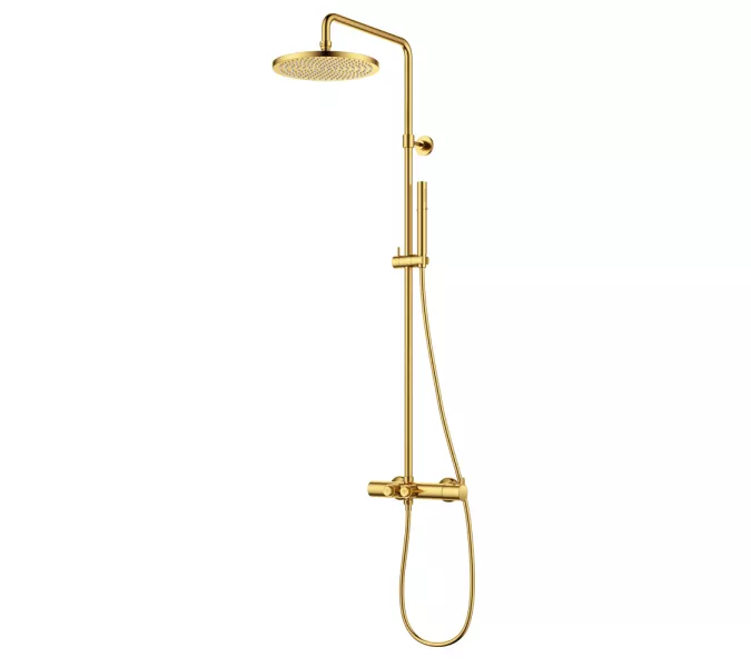 Душевая стойка CEZARES ECO-CD-T-BORO термостат, Выбрать цвет: Золото