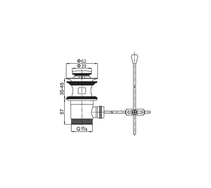 Донный клапан с переливом CEZARES CZR-SA2-01, изображение 2