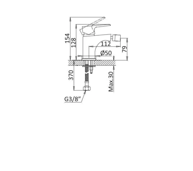 Смеситель для биде CEZARES NAUTIC-BS1-01-W0, изображение 2