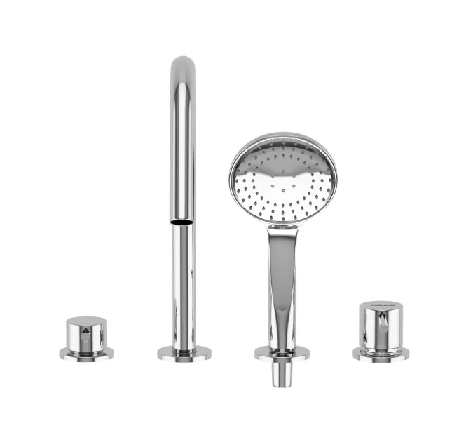 Смеситель на борт ванны CEZARES LEAF-BVDM4-L-01, Выбрать цвет: Хром, изображение 3