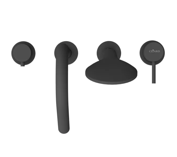 Смеситель на борт ванны CEZARES LEAF-BVDM4-L-NOP, Выбрать цвет: Черный, изображение 5