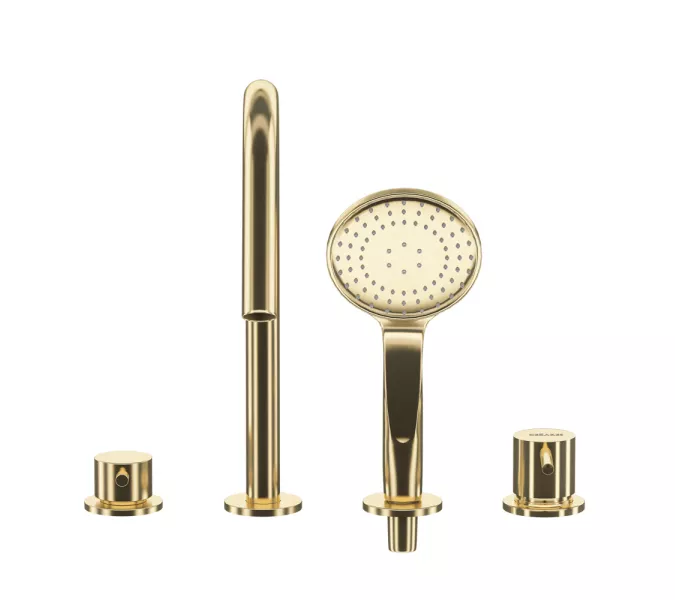 Смеситель на борт ванны CEZARES LEAF-BVDM4-L-SR, Выбрать цвет: Золото, изображение 3