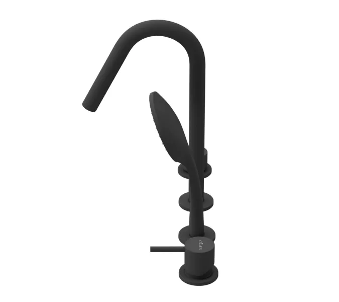 Смеситель на борт ванны CEZARES LEAF-BVDM4-L-NOP, Выбрать цвет: Черный, изображение 4