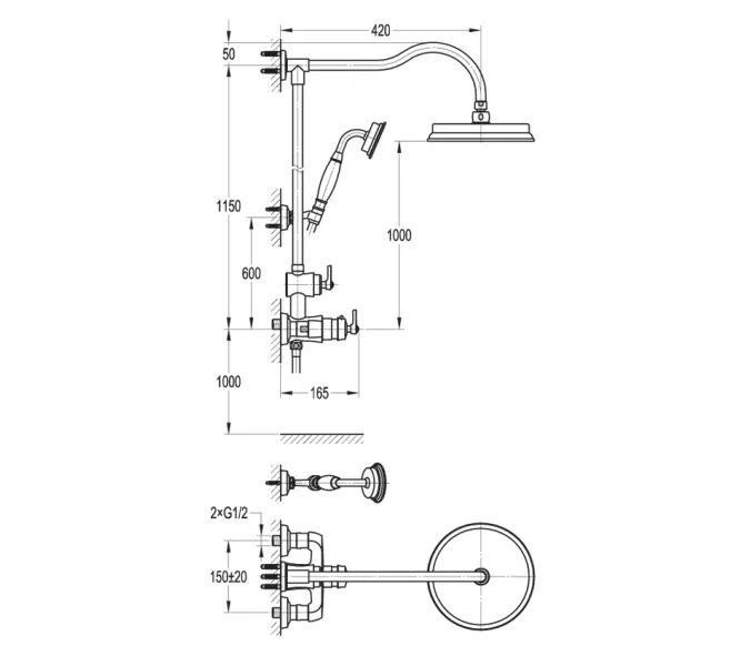 Душевая стойка CEZARES LIBERTY-F-CD-T-01, изображение 2