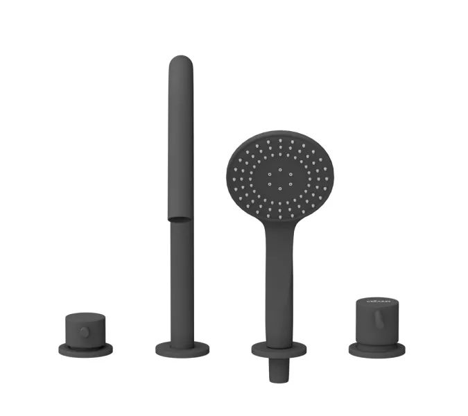 Смеситель на борт ванны CEZARES LEAF-BVDM4-L-NOP, Выбрать цвет: Черный, изображение 3