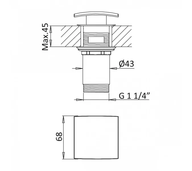 Донный клапан с переливом CEZARES CZR-SCQ2-01, изображение 2