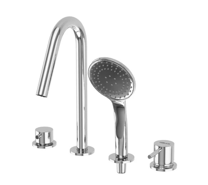 Смеситель на борт ванны CEZARES LEAF-BVDM4-L-01, Выбрать цвет: Хром