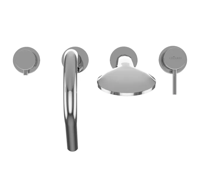 Смеситель на борт ванны CEZARES LEAF-BVDM4-L-01, Выбрать цвет: Хром, изображение 5