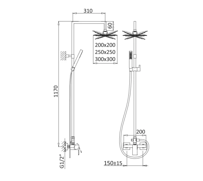 Душевая стойка со смесителем CEZARES PORTA-CD-01, изображение 3