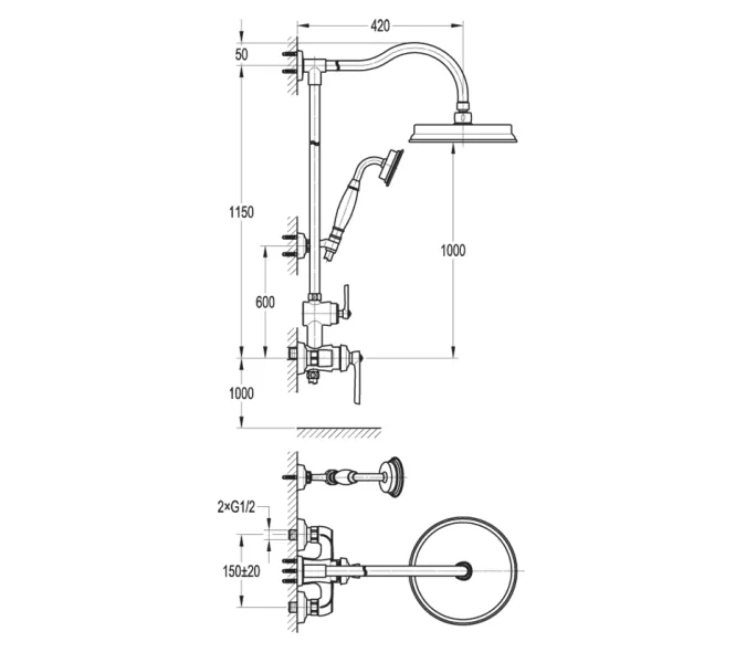 Душевая стойка CEZARES LIBERTY-F-CD-01, изображение 2