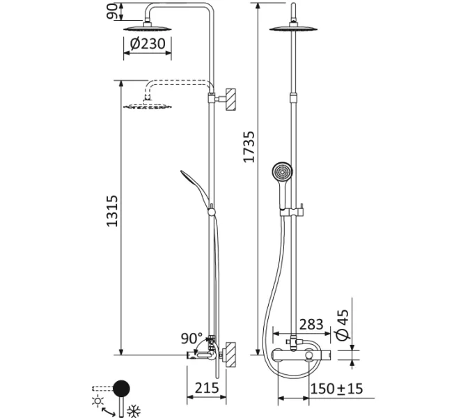Душевая стойка CEZARES LEAF-CVDA-23-BIO, изображение 2