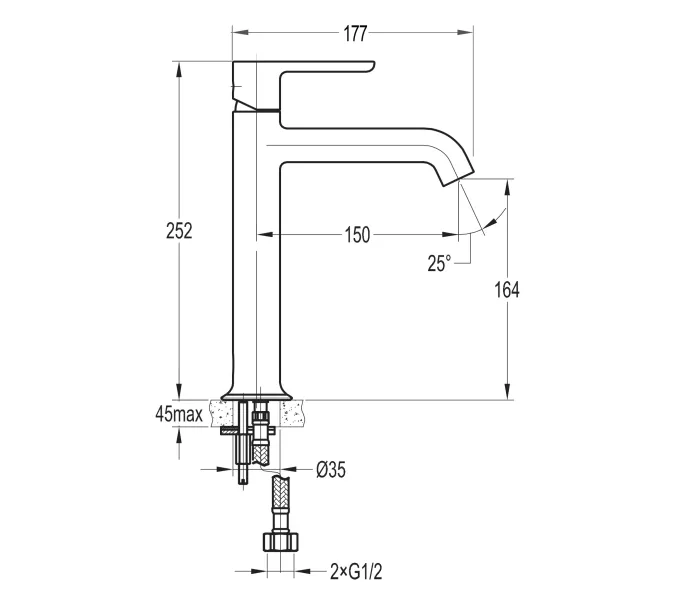 Смеситель для накладной раковины CEZARES ECO-LC-01-W0, изображение 4