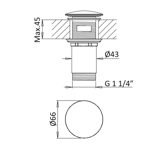 Донный клапан CEZARES CZR-B-SOC-NOP, изображение 2
