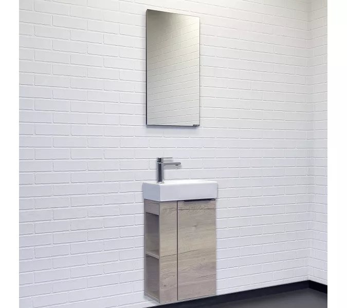 Тумба-умывальник Comforty Матэ-40 дуб дымчатый с раковиной Comforty 9140, Выбрать цвет: Дуб дымчатый, изображение 4