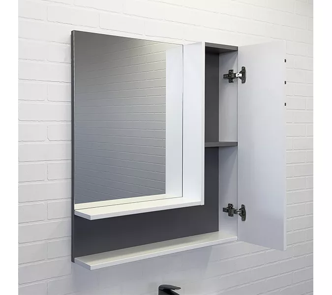 Зеркало-шкаф Comforty Нарва-70-2 белый матовый, изображение 2