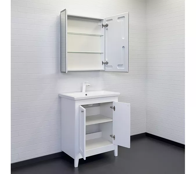 Тумба-умывальник Comforty Классик-70 белый матовый с раковиной Como 70, изображение 5