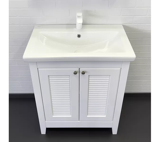 Тумба-умывальник Comforty Классик-70 белый матовый с раковиной Como 70, изображение 6