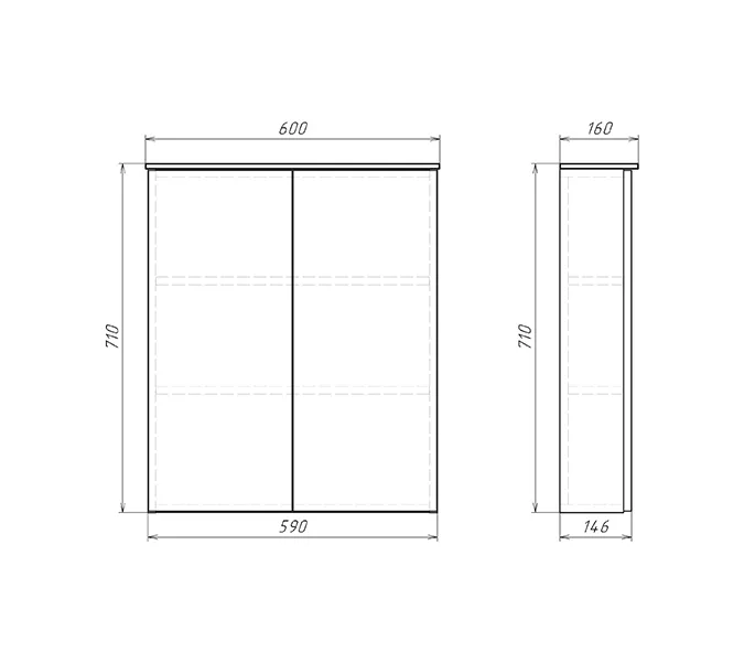 Шкаф подвесной Comforty Моно-60 бетон светлый с белой столешницей, изображение 3