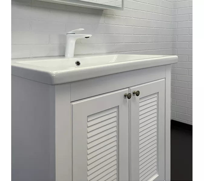 Тумба-умывальник Comforty Классик-70 белый матовый с раковиной Como 70, изображение 7