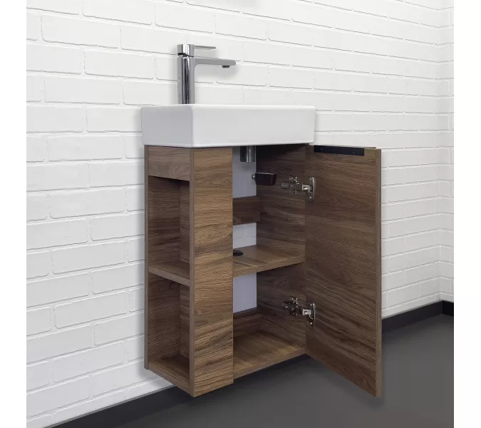 Тумба-умывальник Comforty Матэ-40 с раковиной Comforty 9140, Выбрать цвет: Дуб темно-коричневый, изображение 3