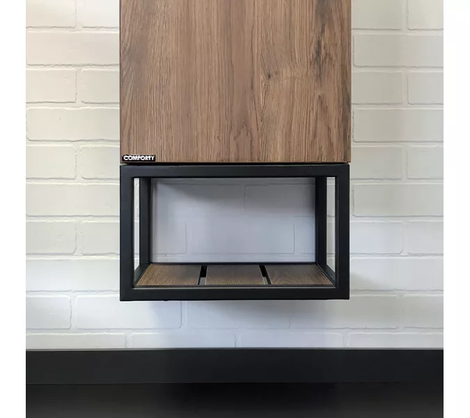 Шкаф-колонна Comforty Порто-35 дуб темно-коричневый, Выбрать цвет: Дуб темно-коричневый, изображение 3