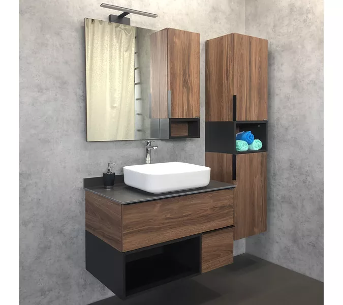 Comforty. Шкаф-колонна Штутгарт-40 дуб тёмно-коричневый, изображение 5