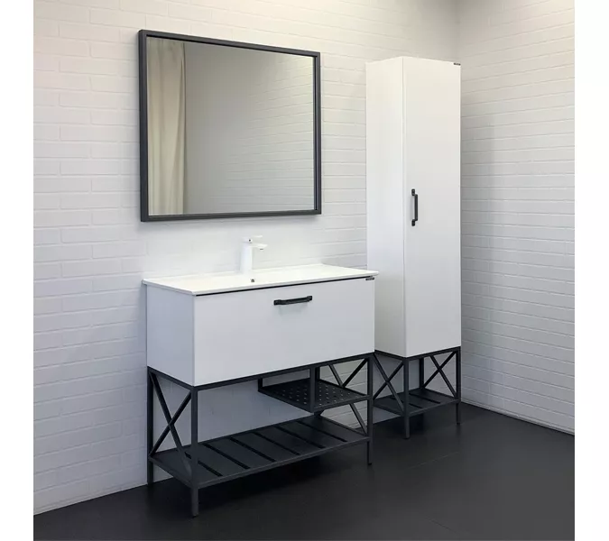 Шкаф-колонна Comforty Бредфорд-40 белый/графит, изображение 5