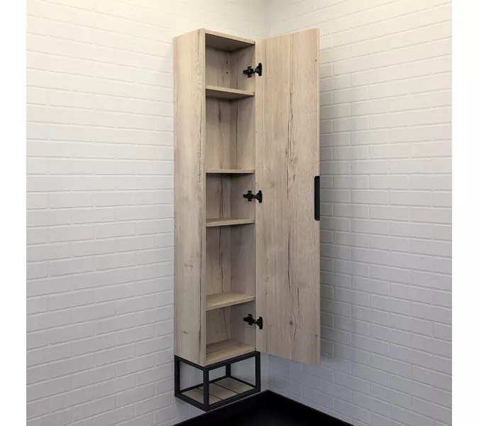 Шкаф-колонна Comforty Порто-35 дуб дымчатый, Выбрать цвет: Дуб дымчатый, изображение 3