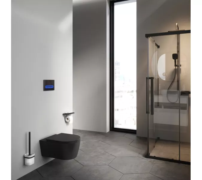 AM.PM  Func подвесной унитаз 54 см FlashClean с сиденьем микролифт, черн мат, изображение 4