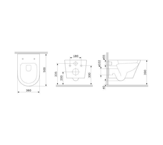 AM.PM Sense подвесной унитаз FlashClean с сиденьем микролифт, изображение 15