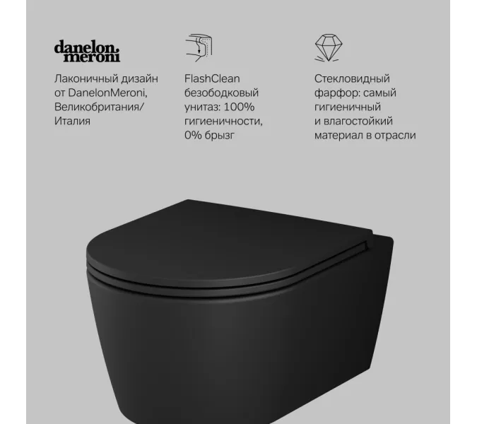 AM.PM Func подвесной унитаз FlashClean с сиденьем микролифт, черн мат, изображение 9