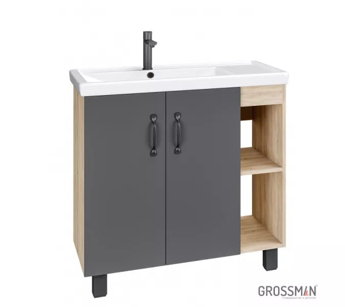 Тумба напольная Grossman ФЛАЙ-80 дуб сонома/серая