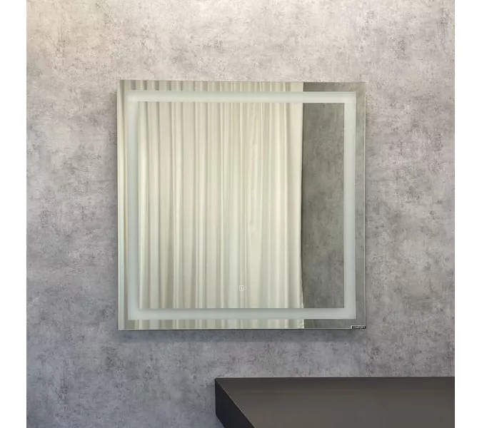 Зеркало Comforty Квадрат 75/90 светодиодная лента, бесконтактный сенсор, Выбрать размер: 75, изображение 4