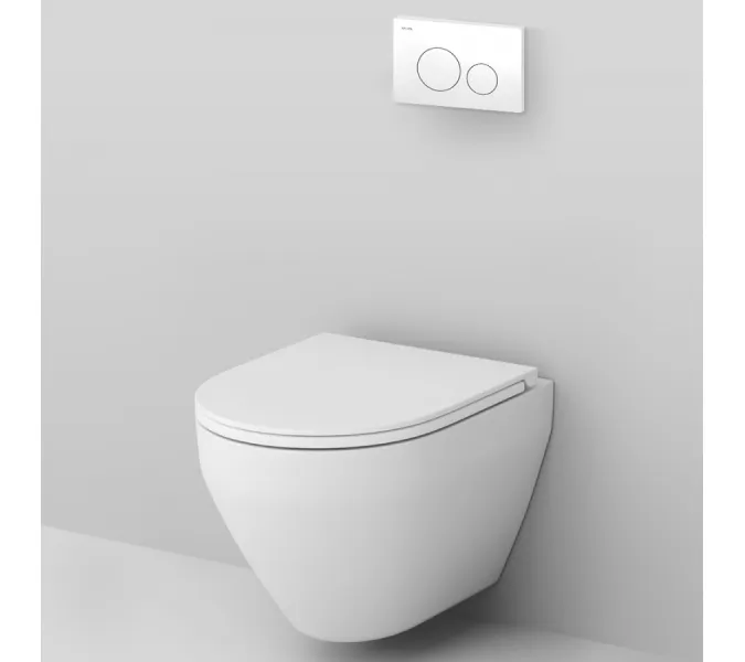 Унитаз подвесной безободковый с инсталляцией AM.PM Spirit 2.0 с сиденьем микролифт, белой пневм. клавишей, изображение 3