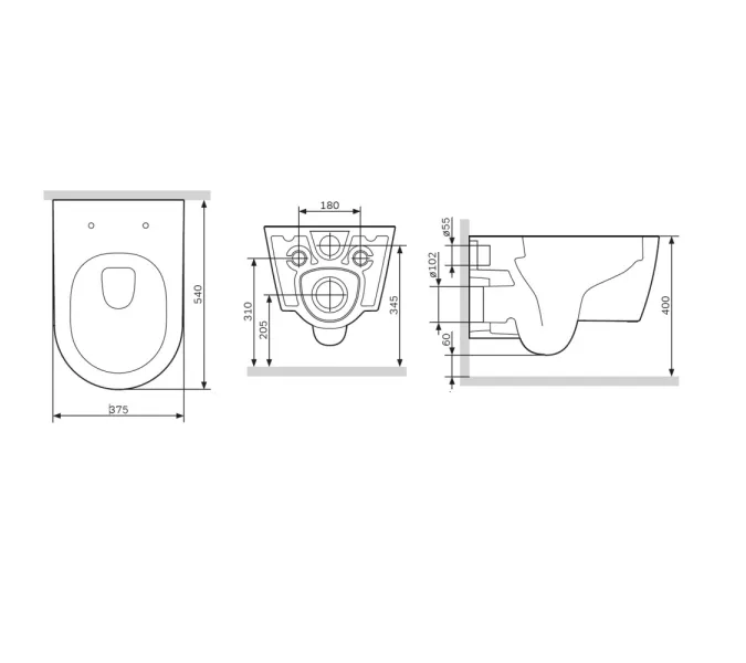 AM.PM  Func подвесной унитаз 54 см FlashClean с сиденьем микролифт, черн мат, изображение 12