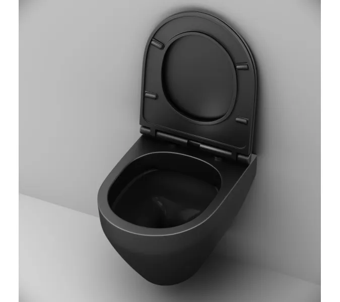AM.PM Spirit V2.0 подвесной унитаз FlashClean с сиденьем микролифт, черн мат, изображение 6