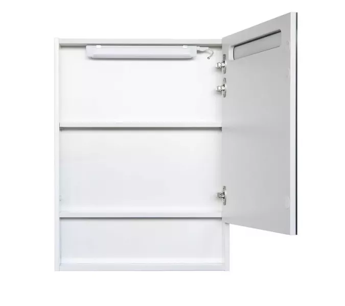 Зеркало-шкаф Comforty Никосия-60 LED-подсветка белый глянец, Выбрать цвет: Белый глянец, изображение 3