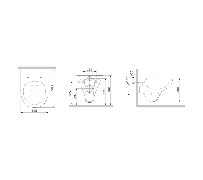 AM.PM  Gem подвесной унитаз FlashClean с черным матовым сиденьем микролифт, изображение 11