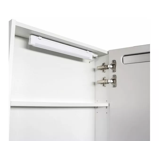 Зеркало-шкаф Comforty Никосия-60 LED-подсветка дуб белый, Выбрать цвет: Дуб белый, изображение 4